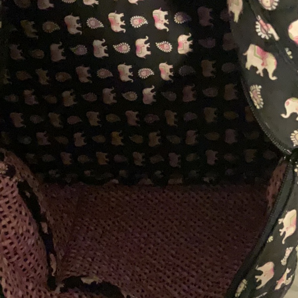 Vera Bradley Black and Pink Elephant Travel Bag - Picture 3 of 4